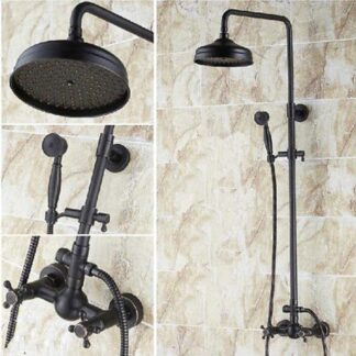 Bateria prysznicowa retro - Wysoka Deszczownia i Kurki Bez Wylewki