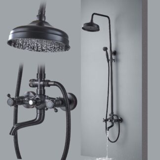 Bateria prysznicowa retro - Czarna Deszczownia