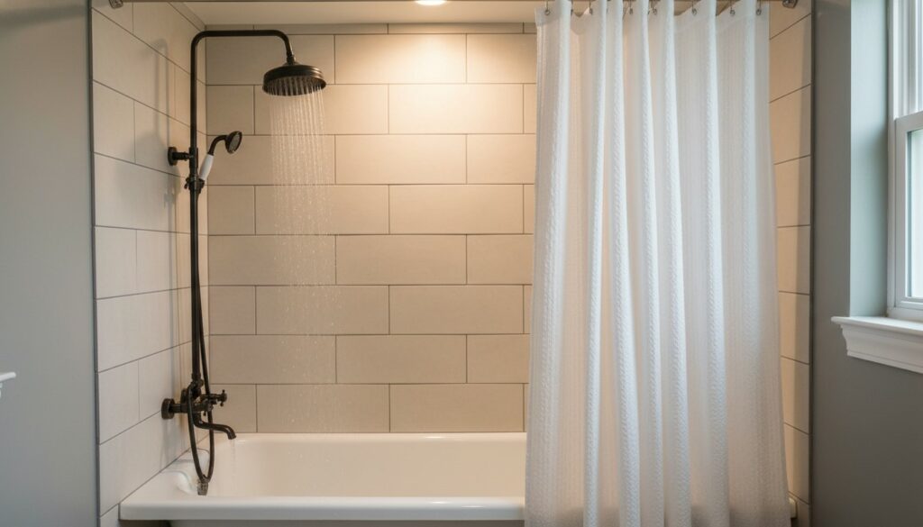 Zestaw prysznicowy nad wannę, retro