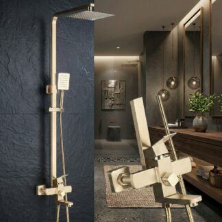 Bateria prysznicowa - Deszczownia Szczotkowane Złoto