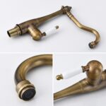 Bateria umywalkowa - Klasyczny Dwór - wariant stare złoto - mosiądz, pokazane wszystkie detale